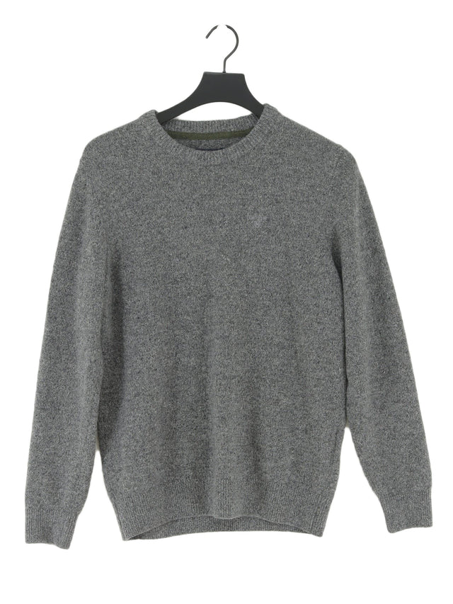 Barbour Men's Jumper S Grey Wool with Polyamide, Polyester, Silk, Viscose