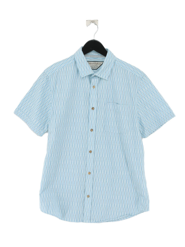 Mantaray Men's Shirt M Blue 100% Cotton