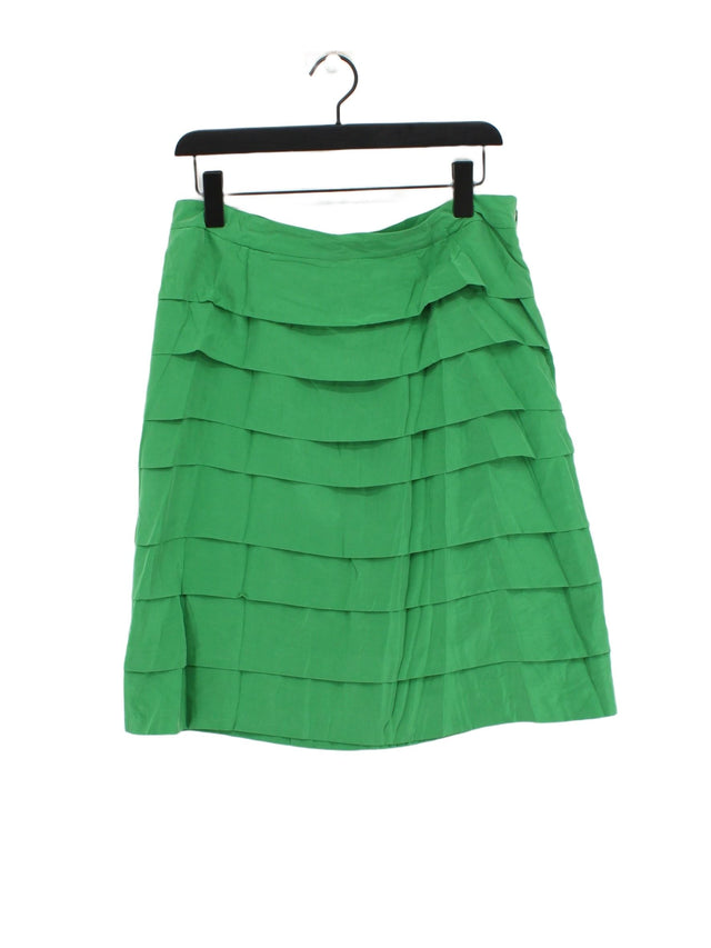 Boden Women's Midi Skirt UK 14 Green Silk with Polyester