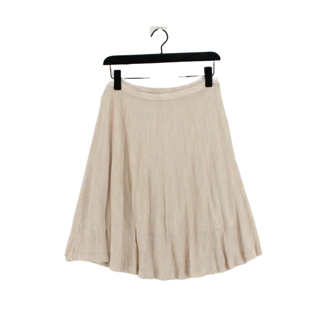 Massimo Dutti Women's Midi Skirt M Cream Acrylic with Polyester, Wool