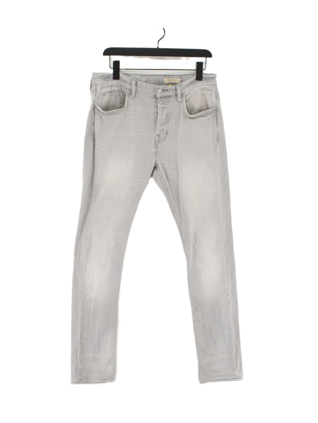 AllSaints Men's Jeans W 32 in Grey Cotton with Elastane
