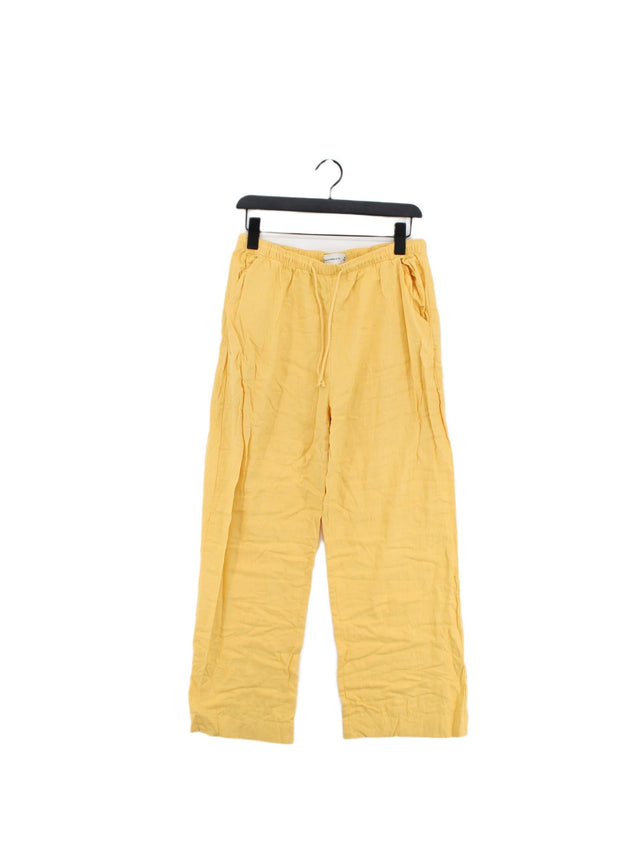 Abercrombie & Fitch Women's Suit Trousers M Yellow Linen with Cotton