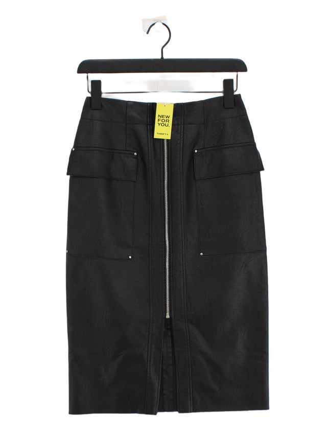 River Island Women's Midi Skirt UK 8 Black 100% Other