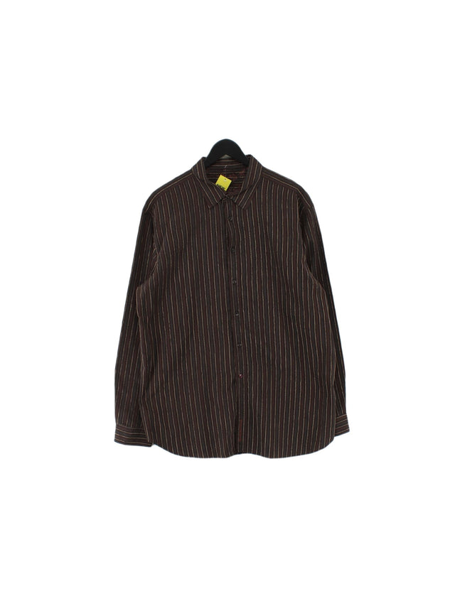Rocha.John Rocha Men's Shirt XL Brown Polyester with Cotton