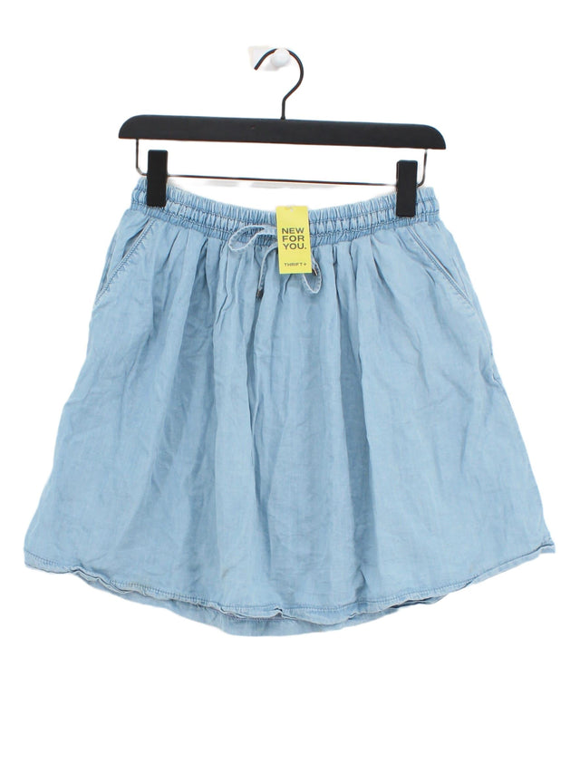 Promod Women's Midi Skirt UK 12 Blue 100% Lyocell Modal