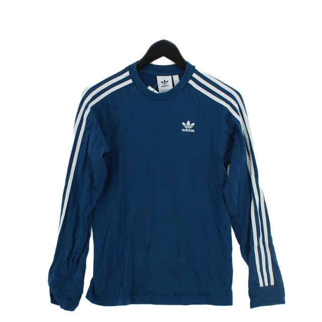 Adidas Women's Hoodie XS Blue Cotton with Elastane, Spandex