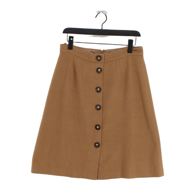 Hobbs Women's Midi Skirt UK 12 Brown Other with Wool