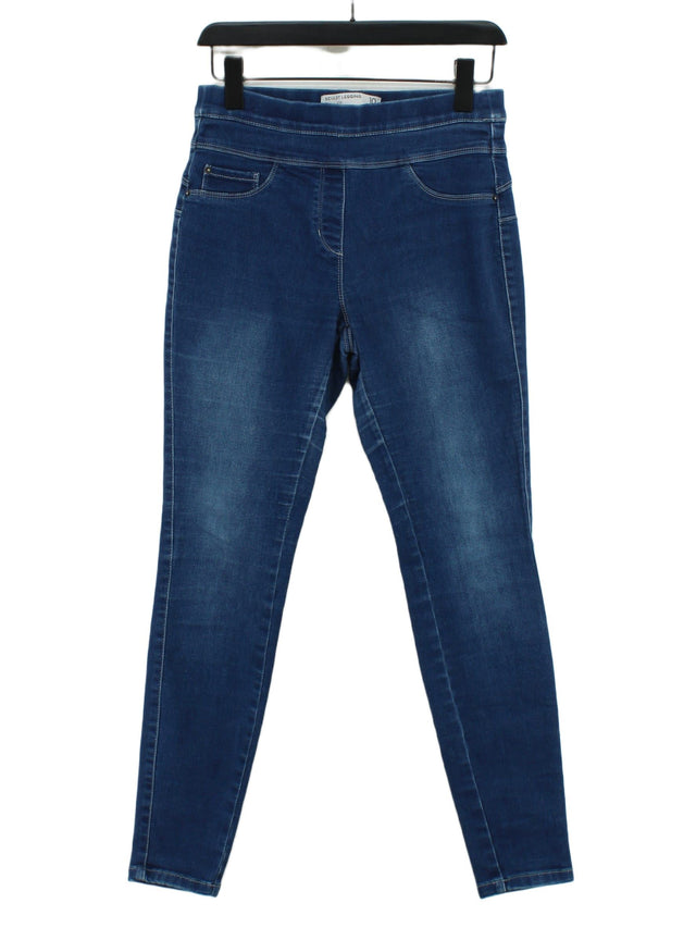 Next Women's Leggings UK 10 Blue Cotton with Elastane, Polyester