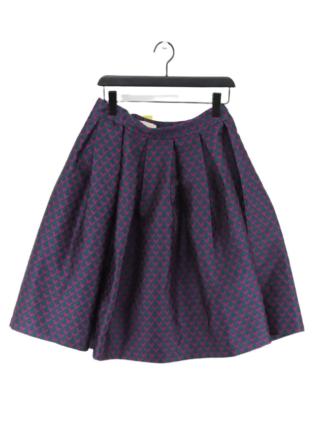 Louche Women's Midi Skirt M Purple Polyester with Cotton