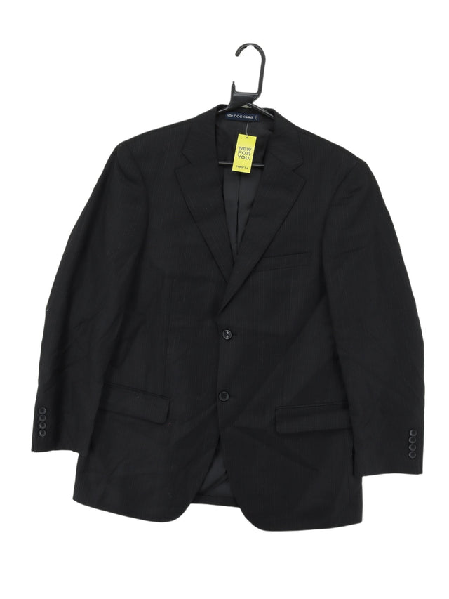 Vintage DOCKERS Men's Blazer Chest: 40 in Black Wool with Polyester