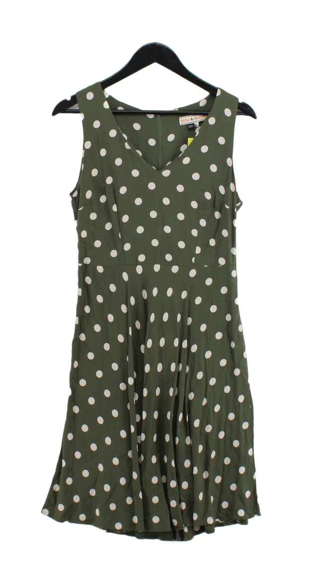 Billie & Blossom Women's Midi Dress UK 12 Green 100% Viscose