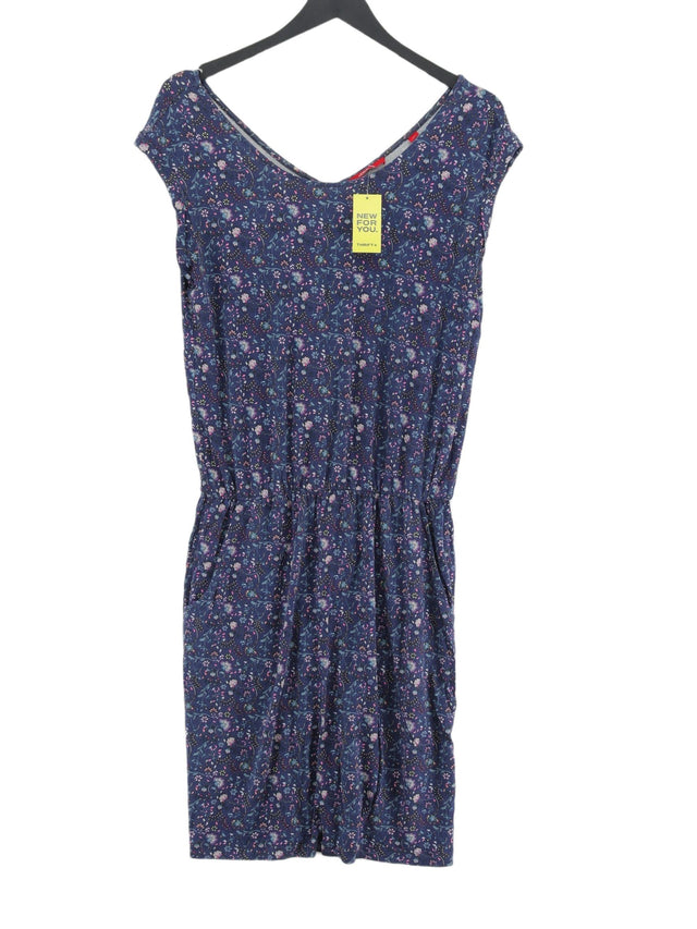 S.Oliver Women's Midi Dress UK 8 Blue Viscose with Elastane