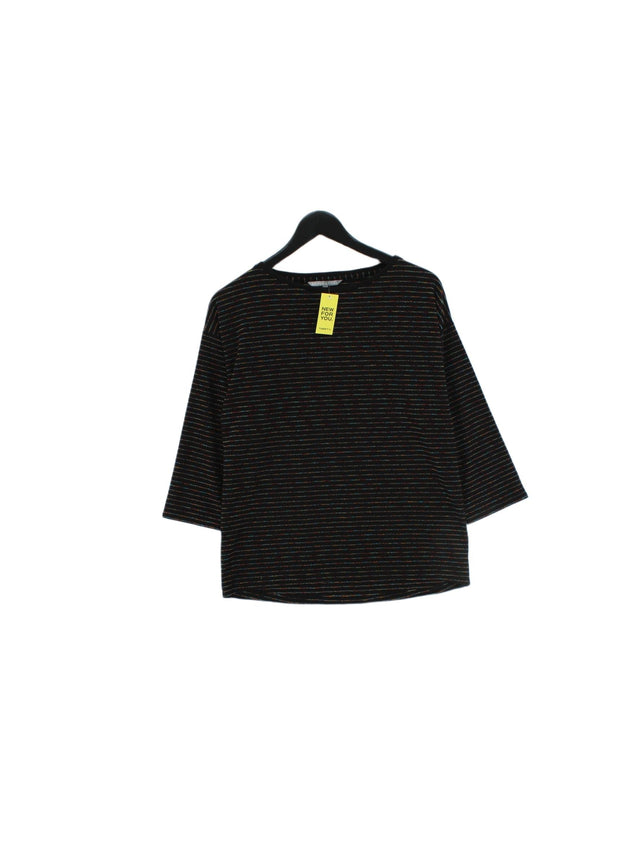 Oliver Bonas Women's T-Shirt UK 8 Black Polyester with Elastane, Other, Viscose