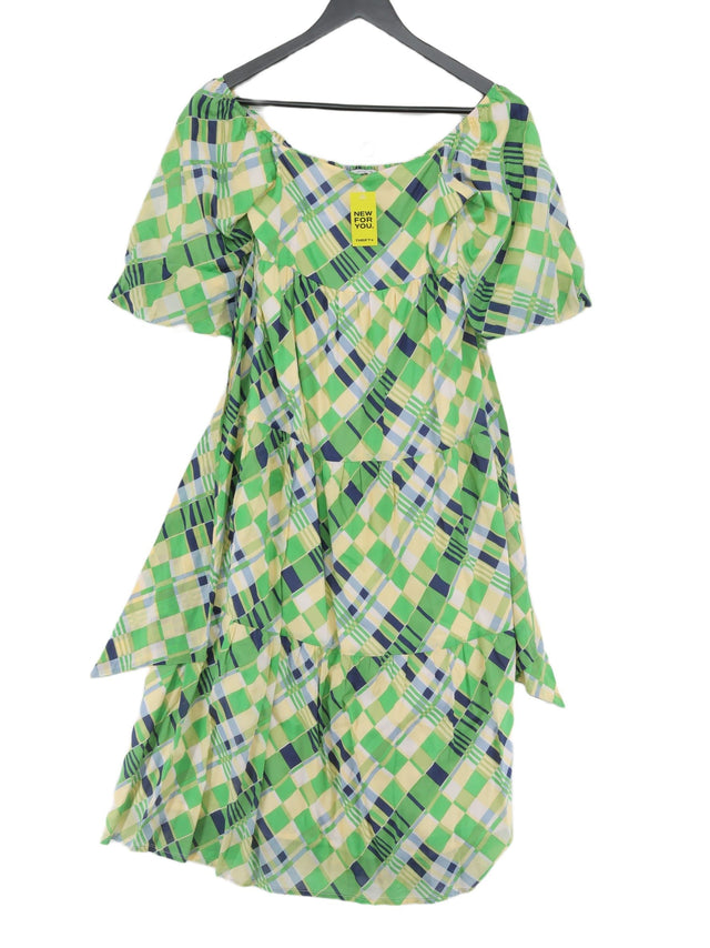 Faithfull The Brand Women's Midi Dress S Green Cotton with Rayon
