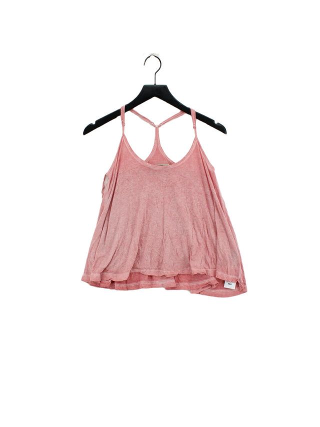 AllSaints Women's T-Shirt UK 8 Pink Cotton with Lyocell Modal