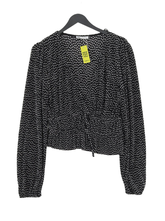 Zara Women's Blouse L Black 100% Polyester