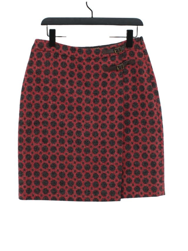 Boden Women's Midi Skirt UK 12 Red Wool with Polyester