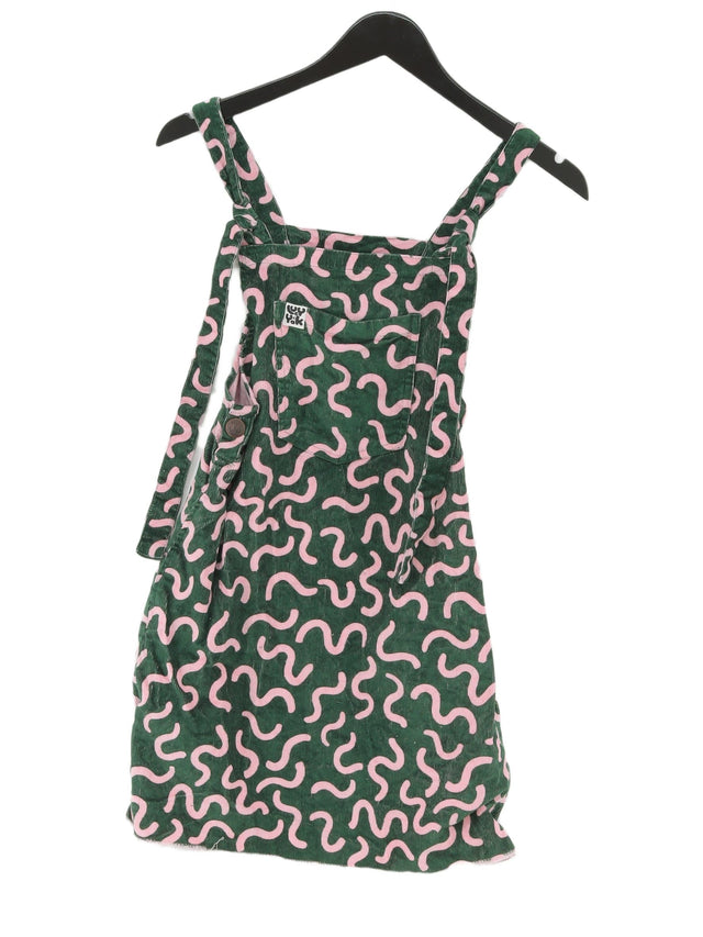 Lucy & Yak Women's Midi Dress XS Green Cotton with Elastane