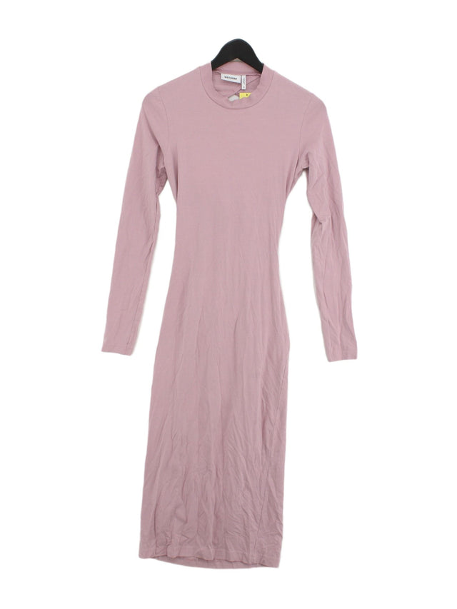 Weekday Women's Midi Dress XS Pink Cotton with Elastane
