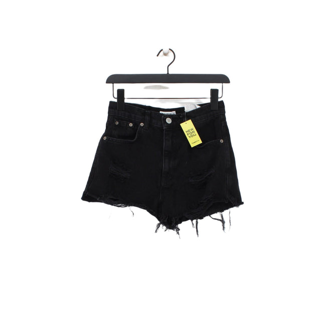 Pull&Bear Women's Shorts UK 8 Black 100% Cotton