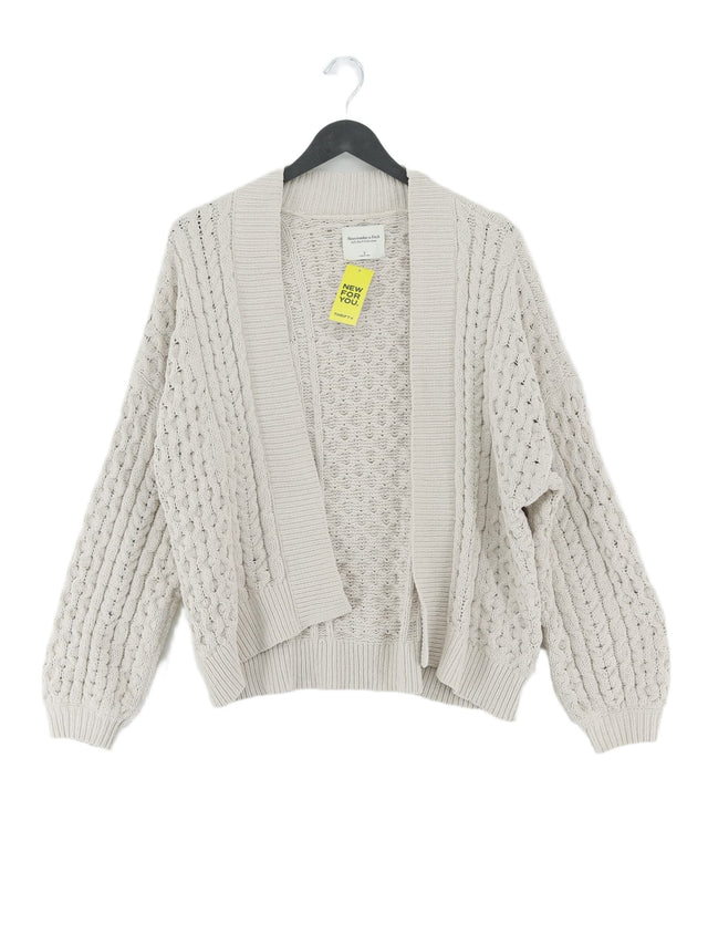 Abercrombie & Fitch Women's Cardigan S Cream 100% Polyester
