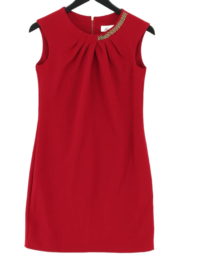 Linea Women's Midi Dress UK 10 Red Polyester with Elastane