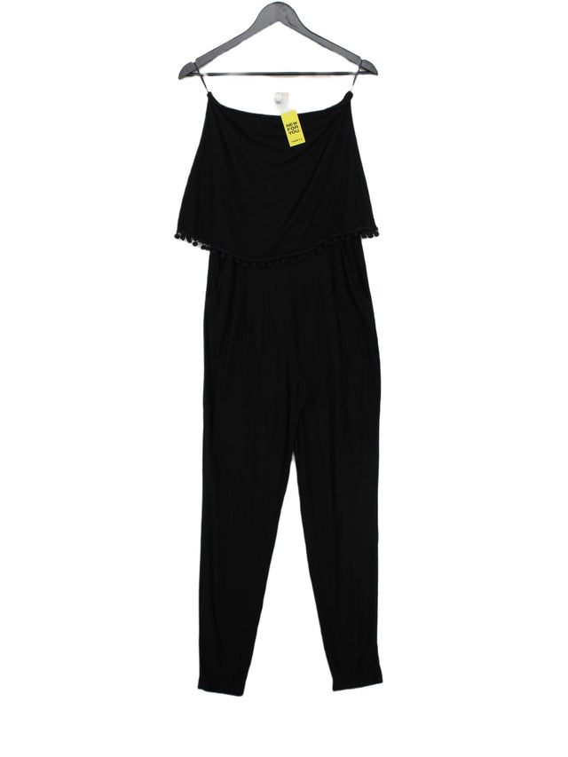 Next Women's Midi Dress UK 10 Black Viscose with Elastane