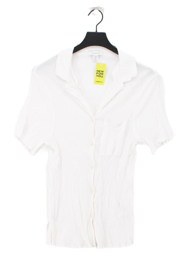Topshop Women's Blouse UK 10 White Viscose with Polyester