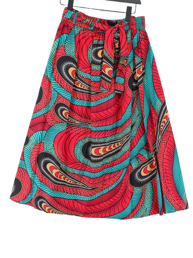 Kemi Telford Women's Maxi Skirt W 28 in Red 100% Cotton