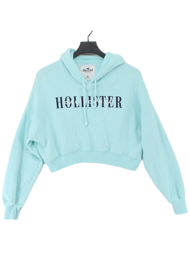 Hollister Women's Hoodie XS Blue Cotton with Polyester