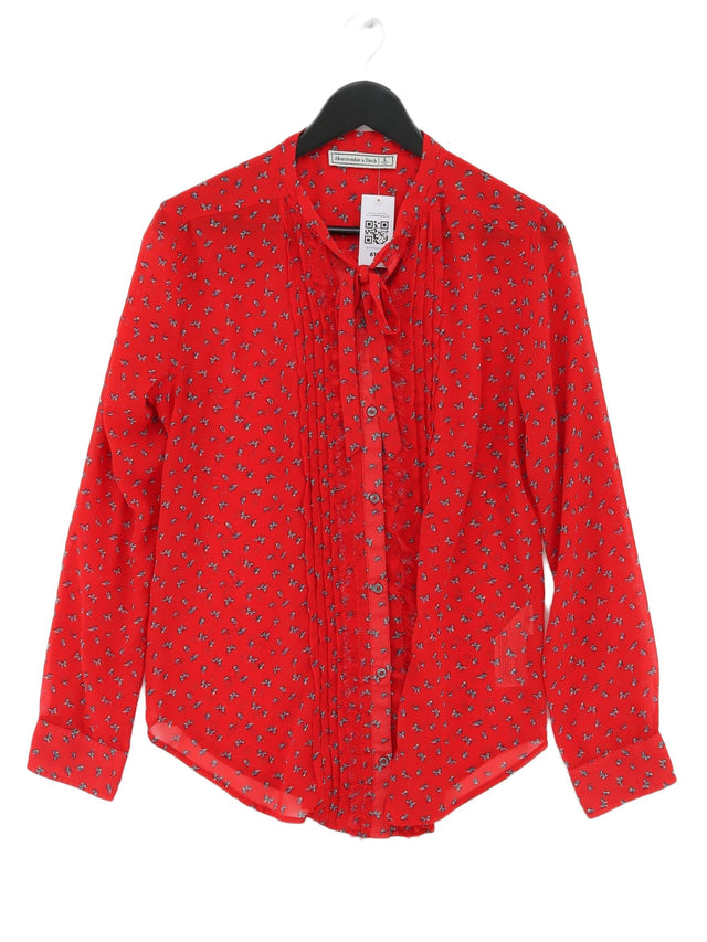 Abercrombie & Fitch Women's Blouse L Red 100% Polyester