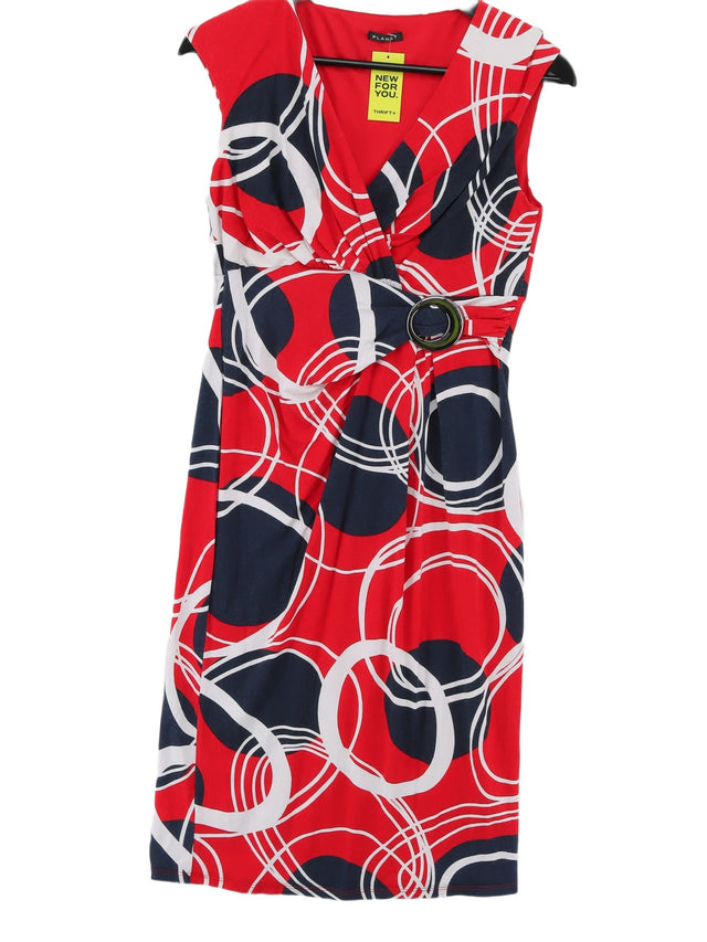 Planet Women's Midi Dress UK 10 Red Viscose with Elastane