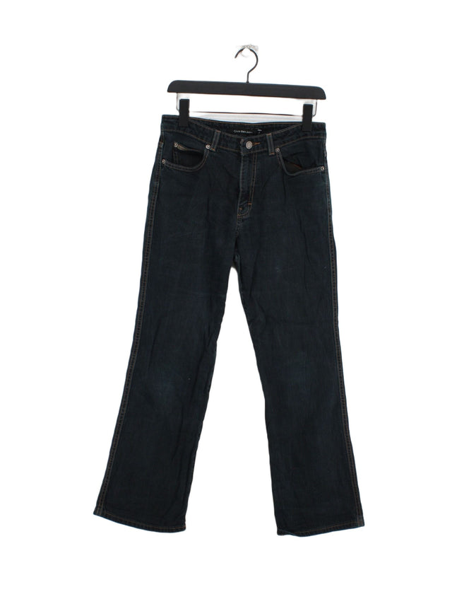 Calvin Klein Women's Jeans UK 12 Blue Cotton with Elastane