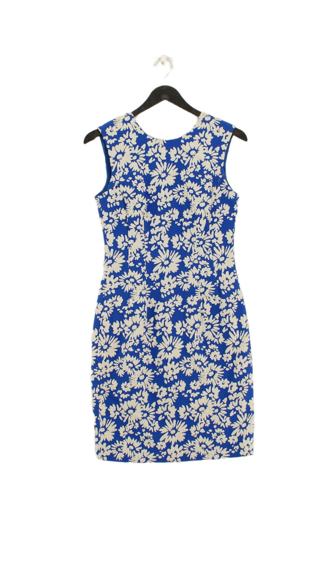 L.K. Bennett Women's Midi Dress UK 8 Blue Cotton with Polyamide, Polyester
