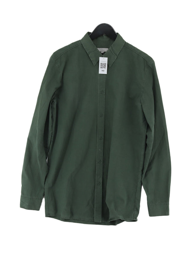 COS Men's Shirt S Green 100% Cotton