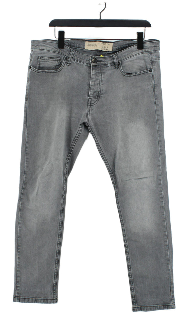 Burton Men's Jeans W 36 in; L 30 in Grey Cotton with Elastane