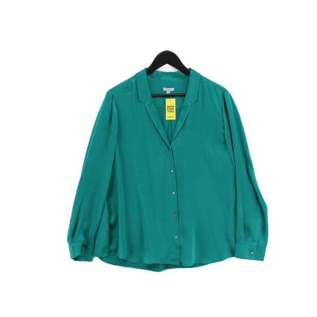 Jigsaw Women's Shirt UK 16 Green 100% Silk