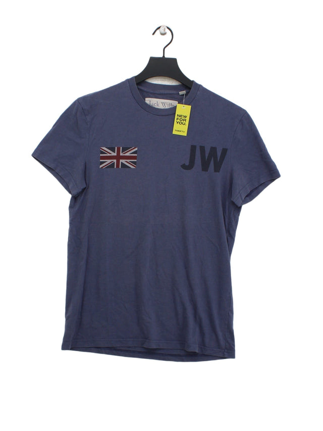 Jack Wills Men's T-Shirt XS Blue Cotton with Polyester