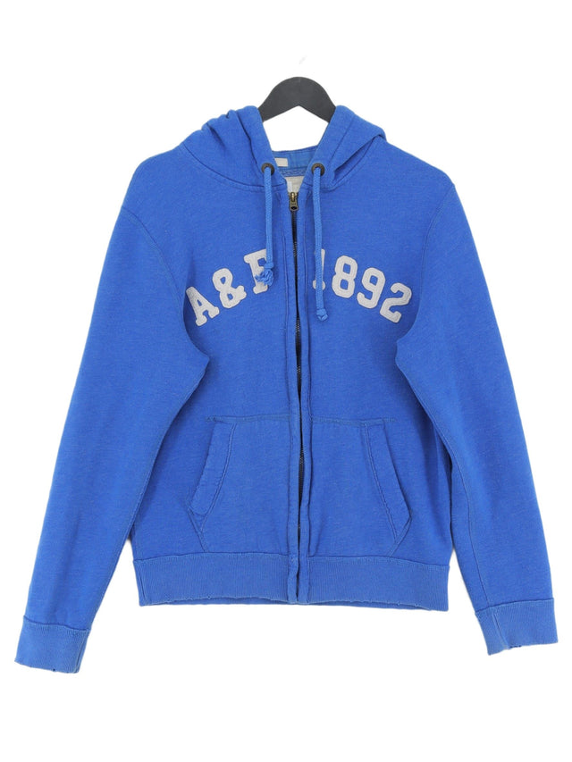 Abercrombie & Fitch Men's Hoodie S Blue Cotton with Polyester