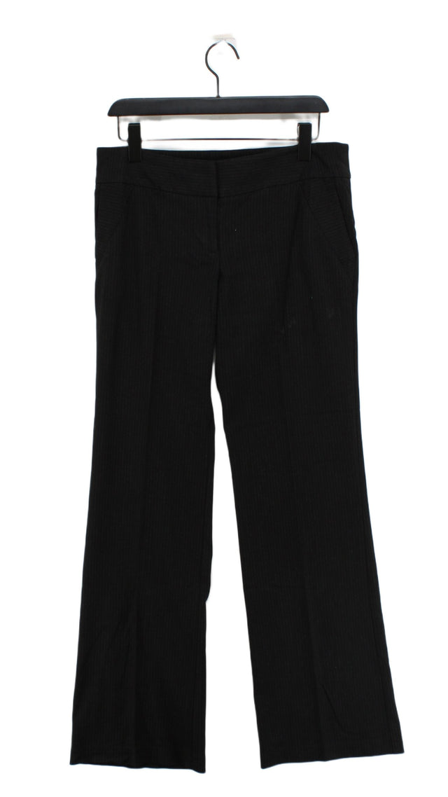 Warehouse Women's Suit Trousers UK 12 Black Polyester with Elastane, Viscose