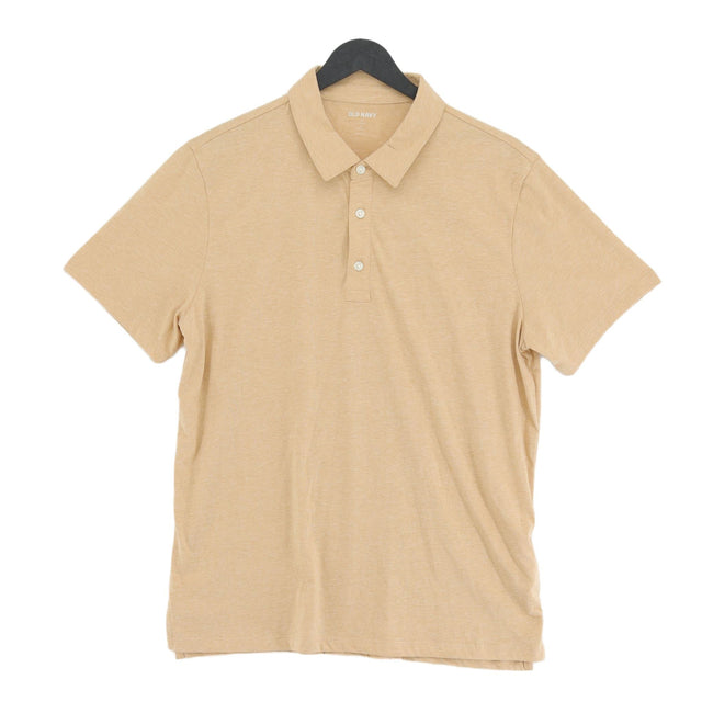 Old Navy Men's Polo M Tan Cotton with Polyester