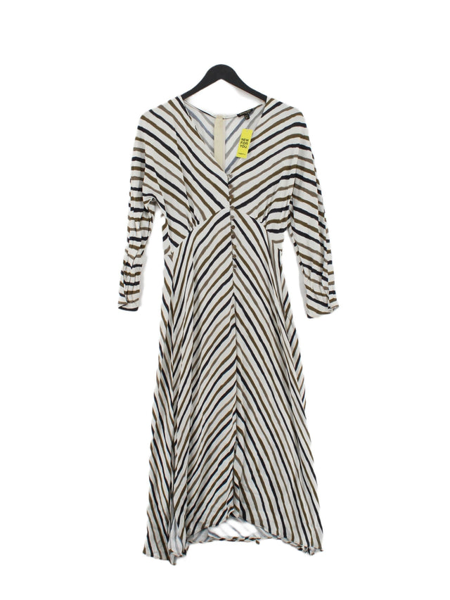 Massimo Dutti Women's Maxi Dress UK 12 White 100% Viscose