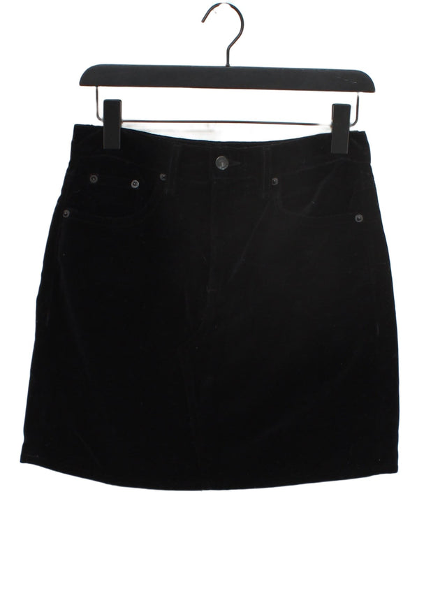 Rag & Bone Women's Midi Skirt W 25 in Black 100% Cotton
