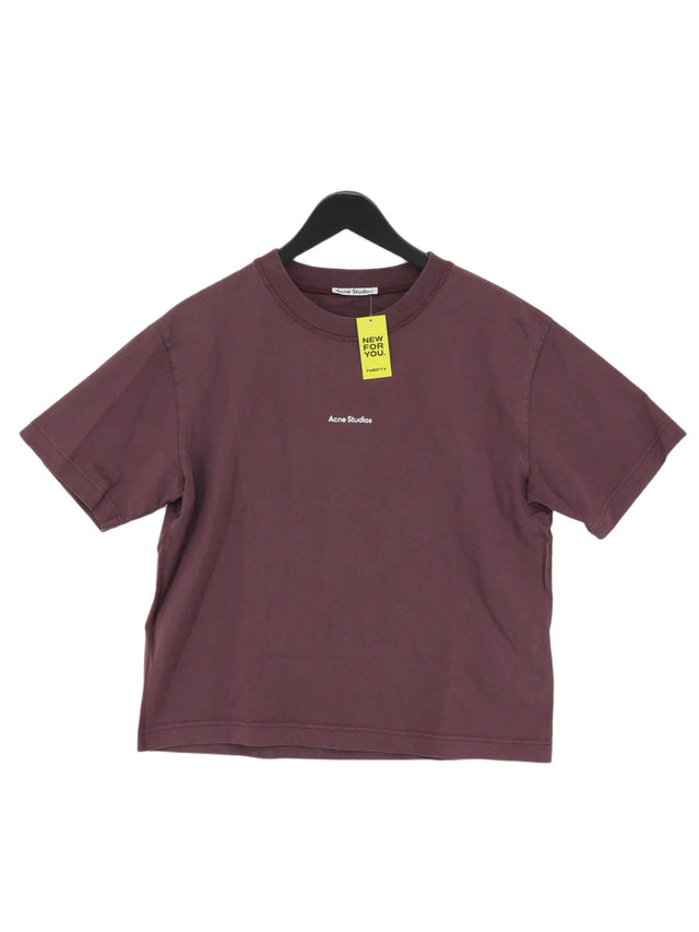 Acne Studios Women's T-Shirt S Purple 100% Cotton