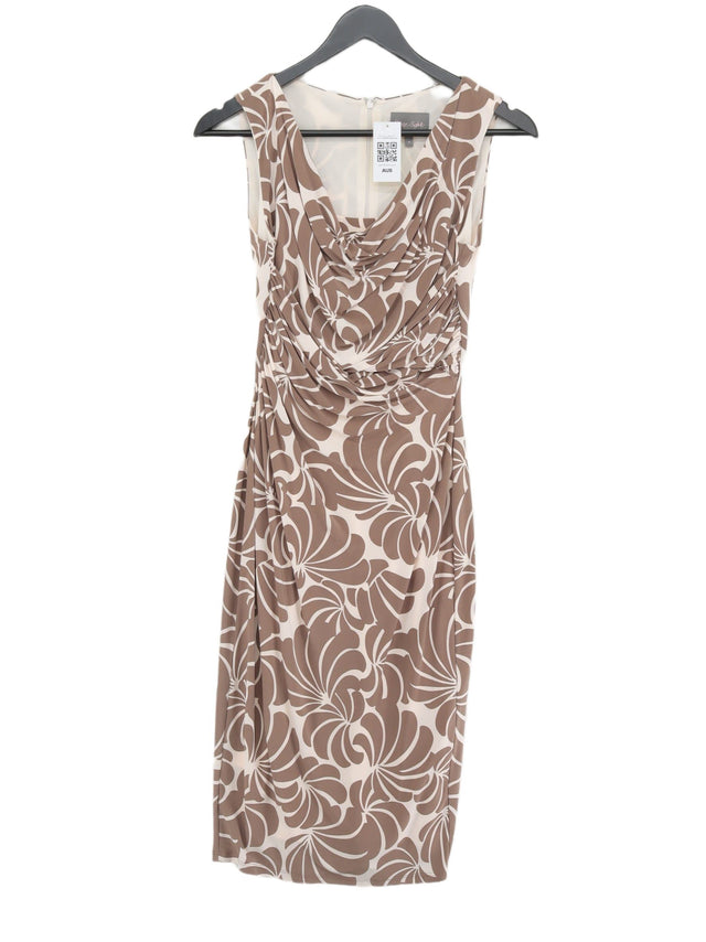 Phase Eight Women's Midi Dress UK 8 Brown Polyester with Elastane