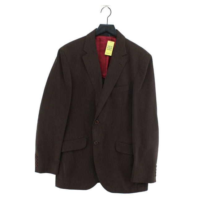 Hackett Men's Blazer Chest: 44 in Brown Cotton with Viscose