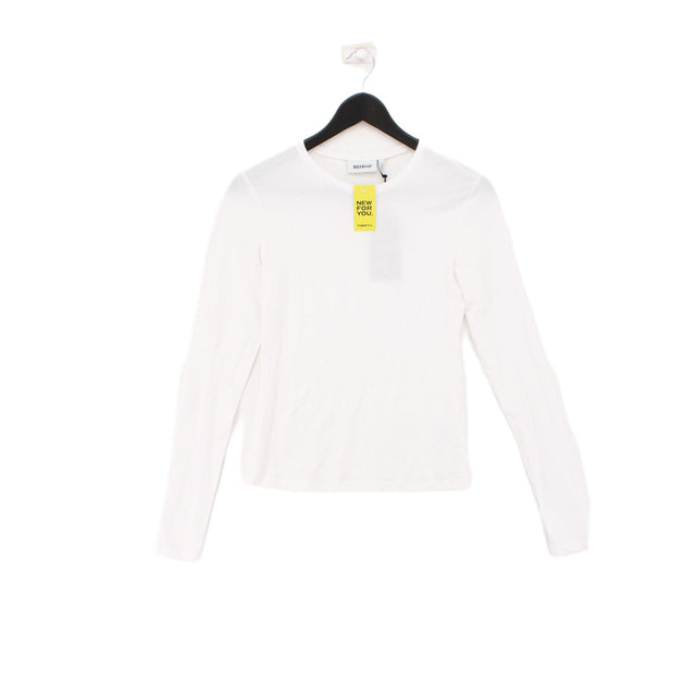 Weekday Women's Top M White Cotton with Elastane