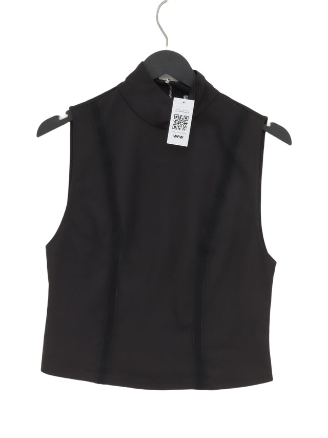Zara Women's T-Shirt M Black Viscose with Polyester