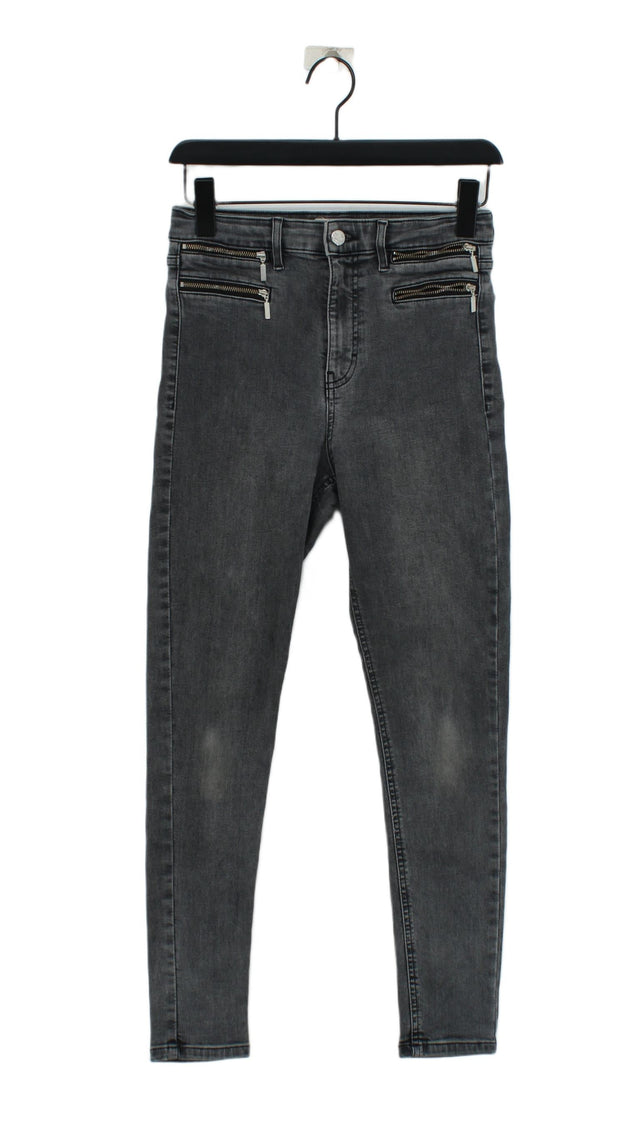Topshop Women's Jeans W 28 in; L 32 in Grey 100% Cotton