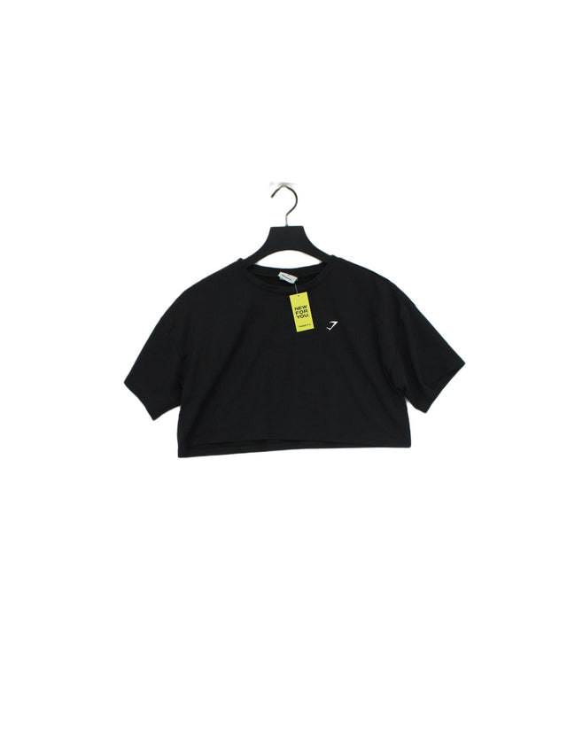 Gymshark Women's T-Shirt S Black Polyester with Elastane